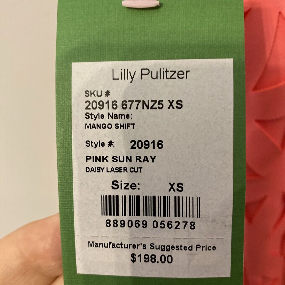Lilly Pulitzer Dress Pink Sun Ray Daisy Laser Cut Scuba Neoprene Shift Dress XS - Picture 7 of 8